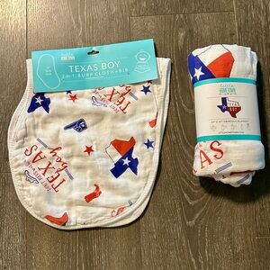 Texas Baby Burp Cloth and Swaddle